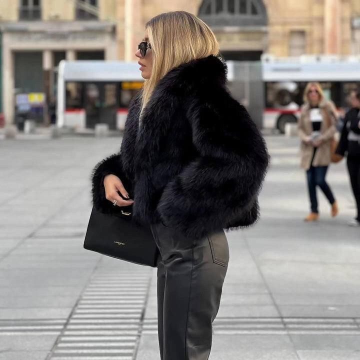 Manteau en fausse fourrure luxueux pour femmes - Élégant, Oversize, Raffiné