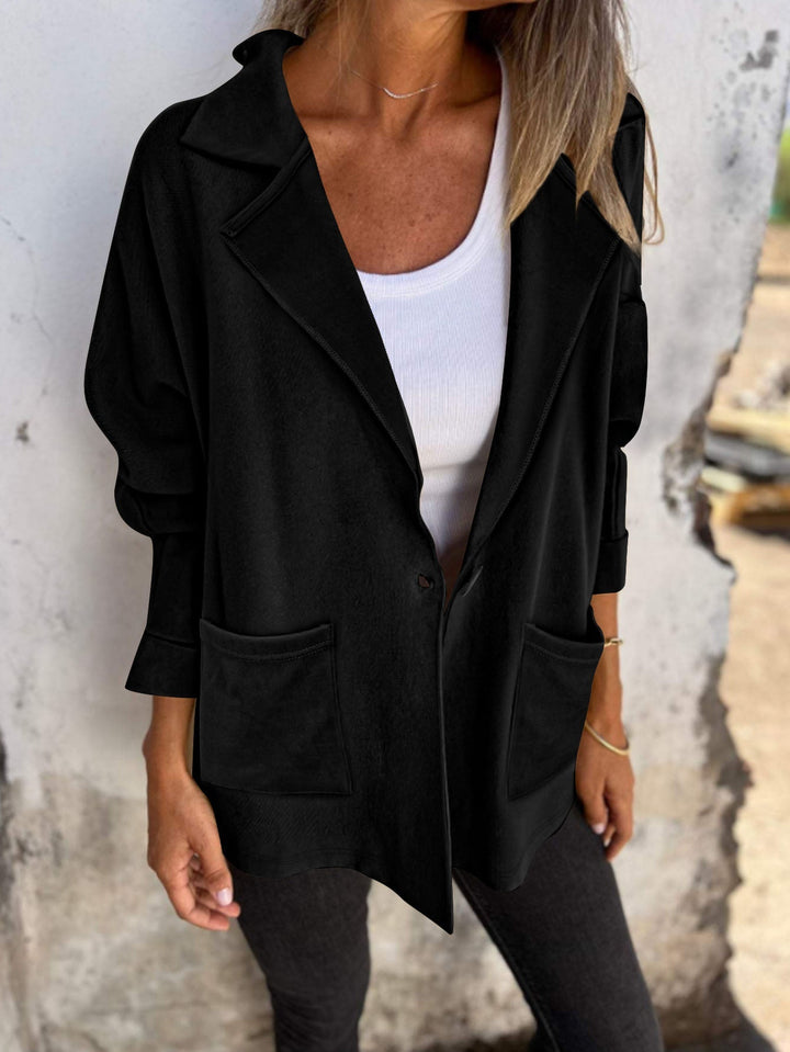 Veste blazer oversize à la mode pour femmes avec poches pratiques