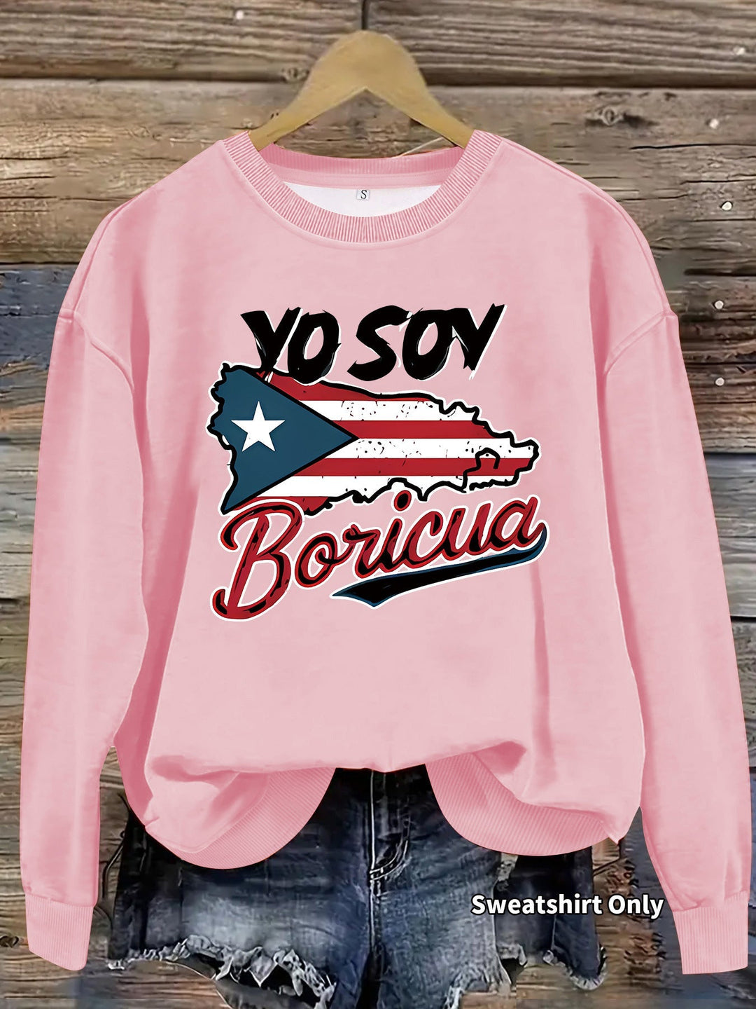 Sweat-shirt pour femmes avec design créatif de Porto Rico et coupe décontractée