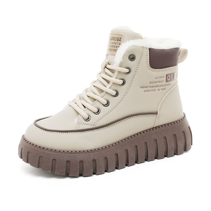 Bottes d'hiver Chunky pour femmes avec doublure chaude