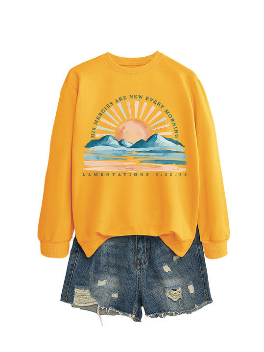 Sweat-shirt pour femmes avec un design inspirant de lever de soleil et une coupe décontractée