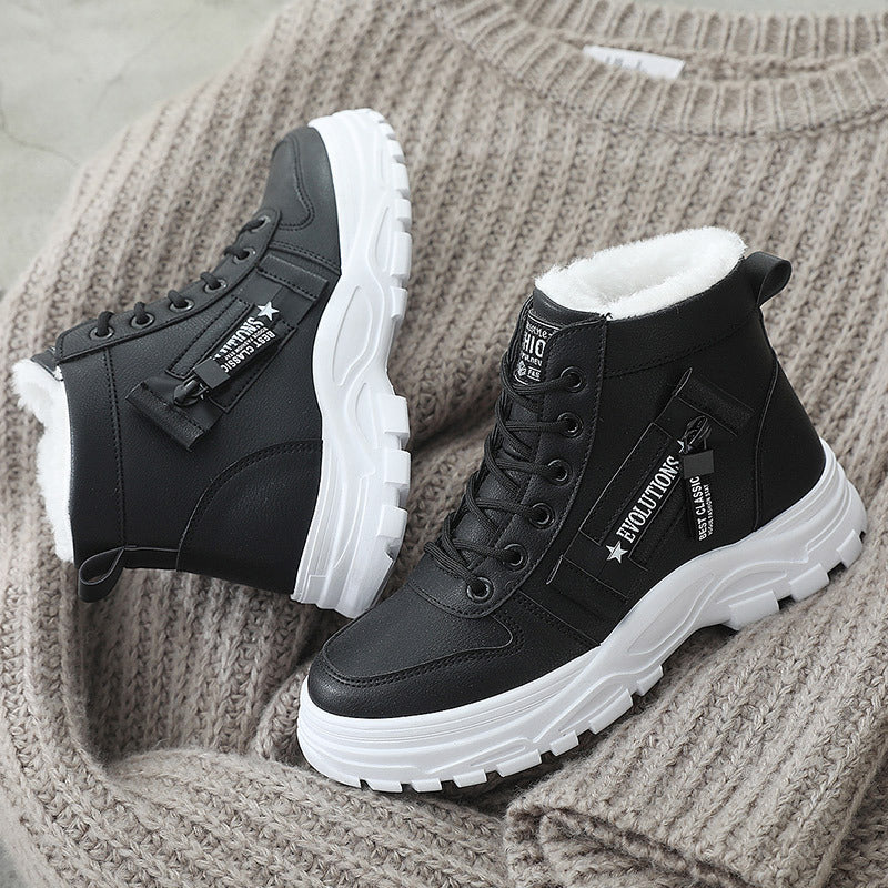 Bottes montantes d'hiver pour femmes avec doublure douce et semelle antidérapante