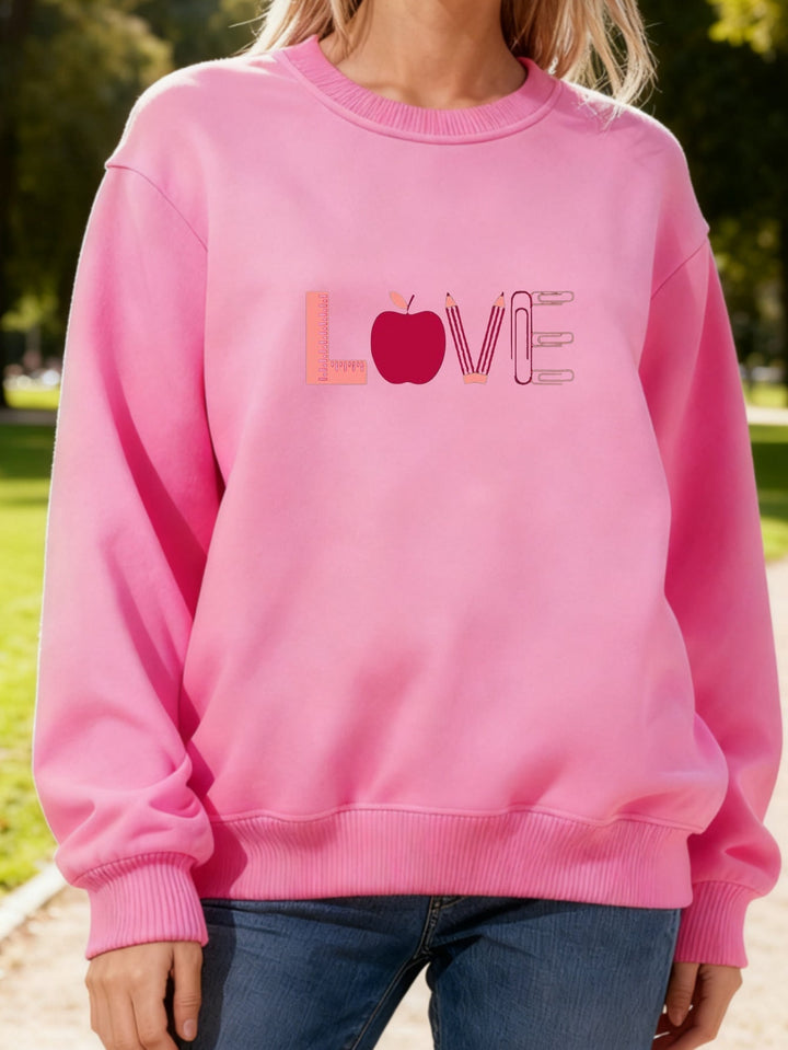 Sweat-shirt pour femmes avec un motif Love créatif