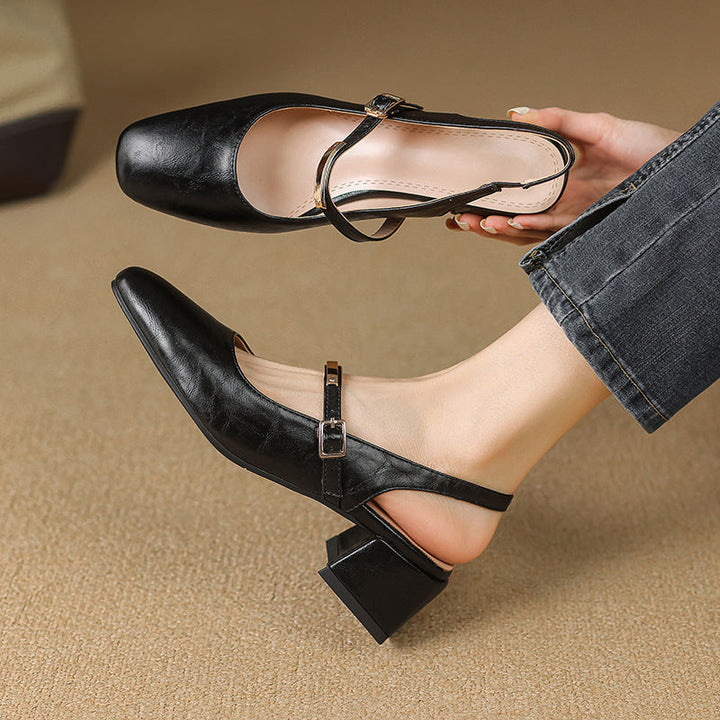 Chaussures Dirndl pour Femmes | Chaussures Slingback Classiques avec Talon Bloc
