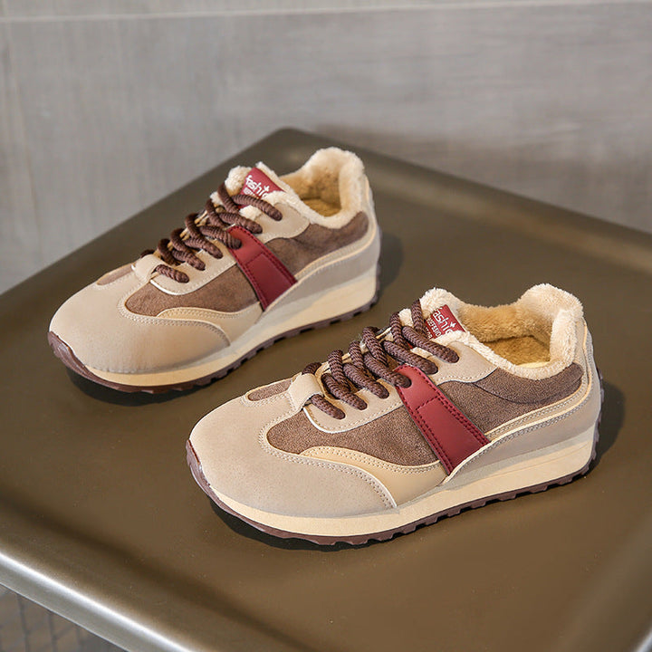 Baskets d'hiver confortables pour femmes avec doublure en polaire douce