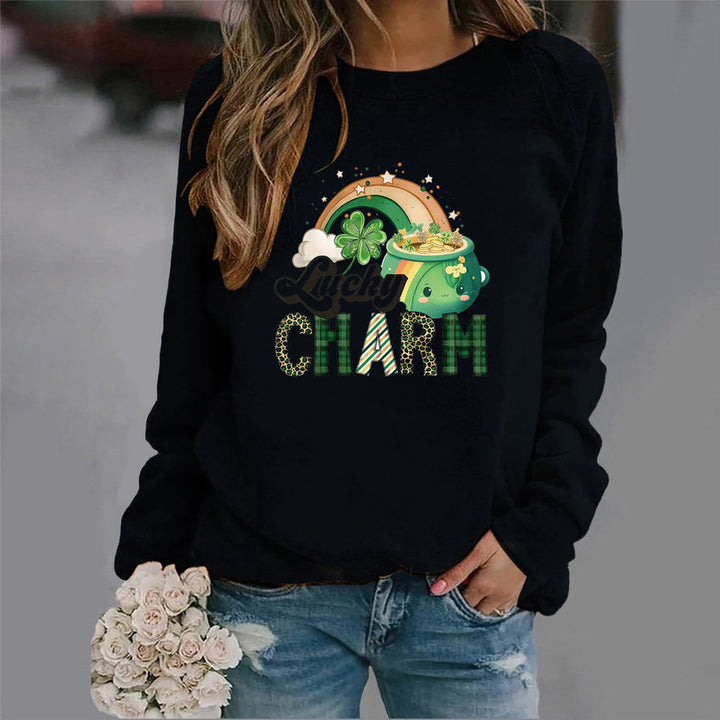 Sweatshirt pour femmes avec motif de chance créatif