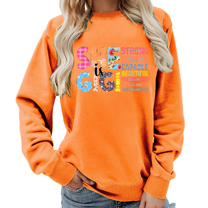 Sweat-shirt pour femmes avec design de texte inspirant