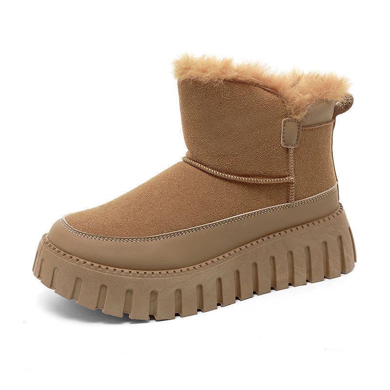 Bottes d'hiver pour femmes avec fourrure synthétique luxueuse et semelle antidérapante