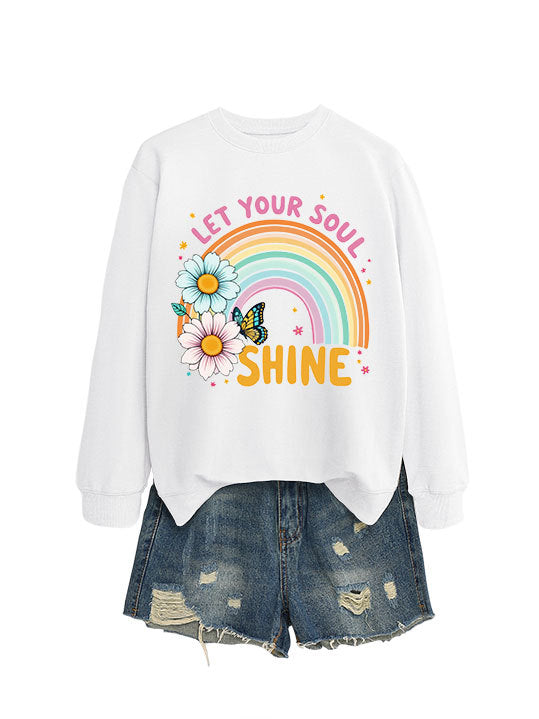 Sweat-shirt pour femmes avec dégradé de couleurs et design graphique floral