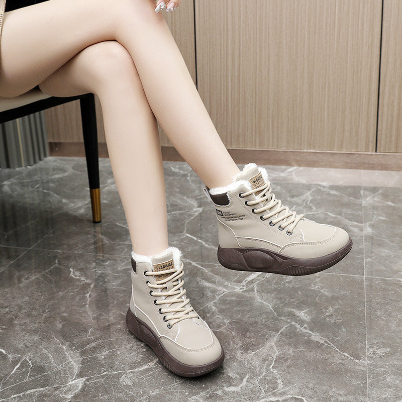 Bottes d'hiver tendance pour femmes avec doublure en polaire douce et semelle antidérapante