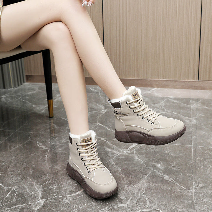 Bottes d'hiver tendance pour femmes avec doublure en polaire douce et semelle antidérapante