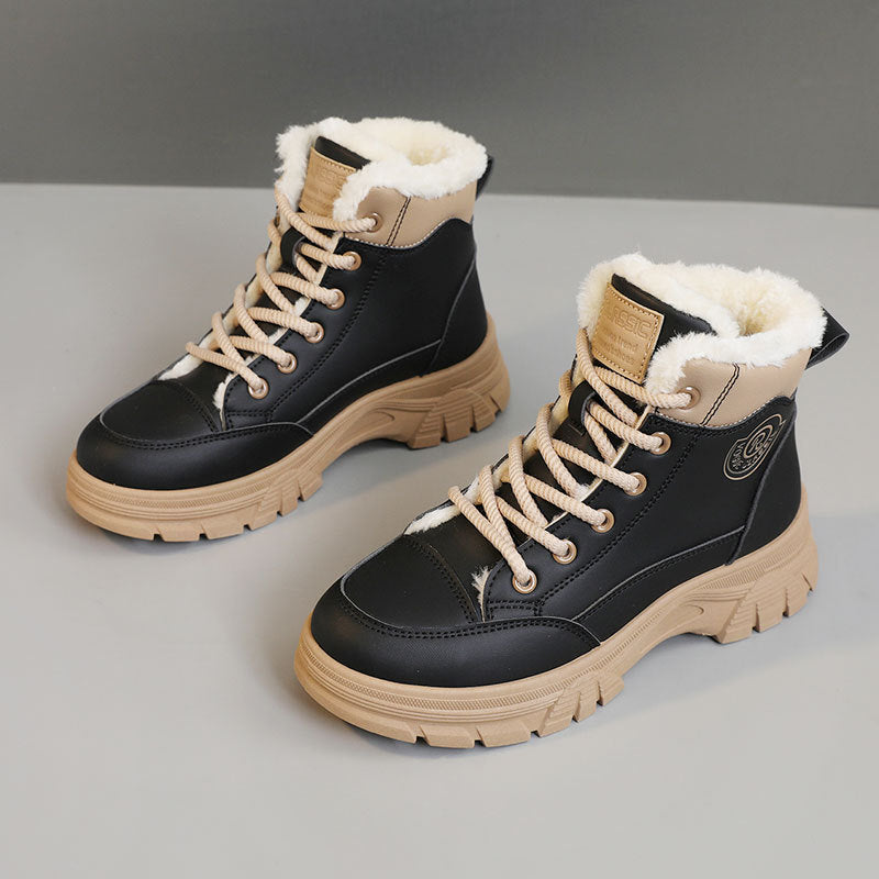 Bottes d'hiver chaudes pour femmes avec doublure douillette et semelle antidérapante