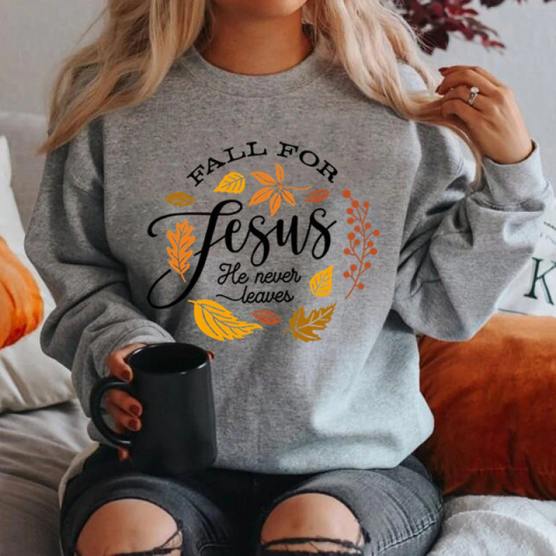 Sweatshirt pour femmes avec un motif botanique automnal inspirant et une doublure intérieure agréablement douce