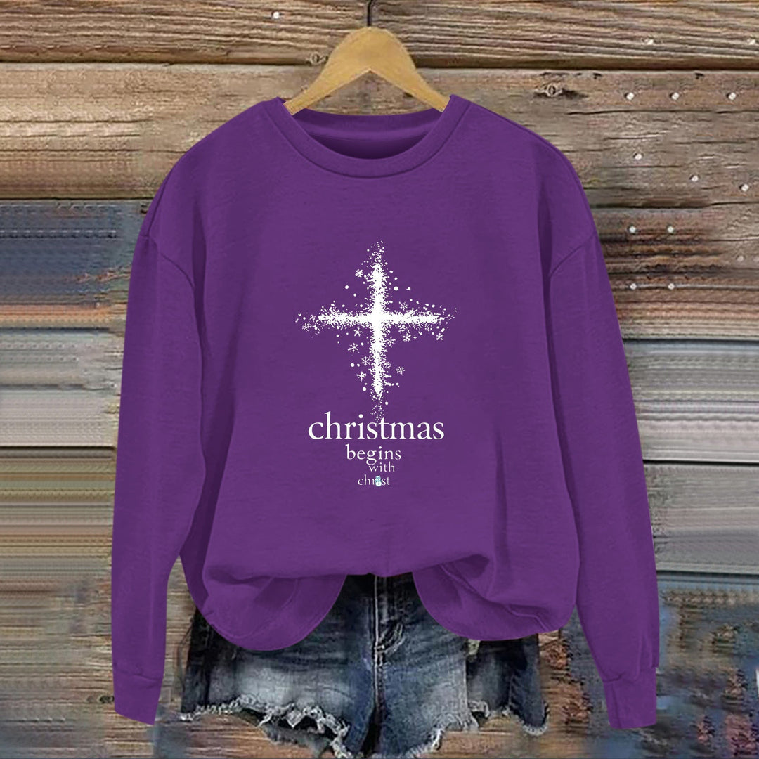 Sweatshirt pour femmes avec motif chrétien et intérieur doux
