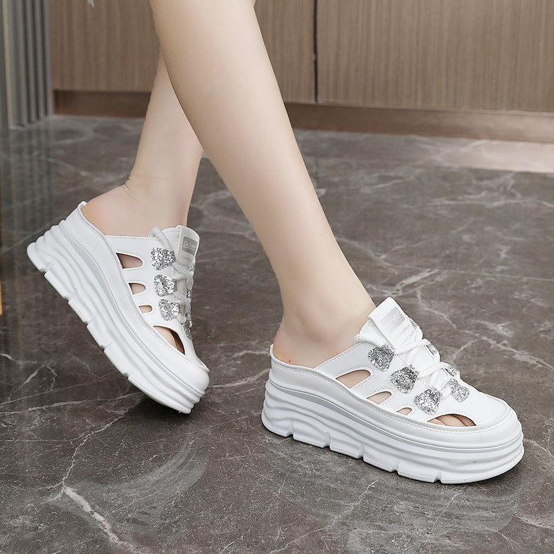 Baskets Chunky Slip-On pour femmes avec des accents scintillants et un amorti confortable