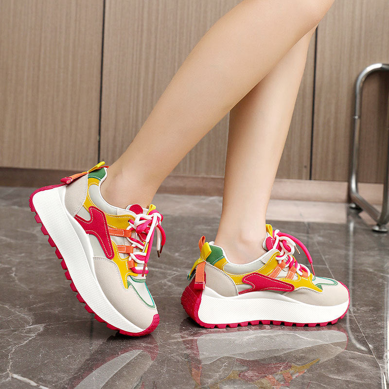 Baskets Chunky Sportives pour Femmes avec un Design de Couleur Ludique