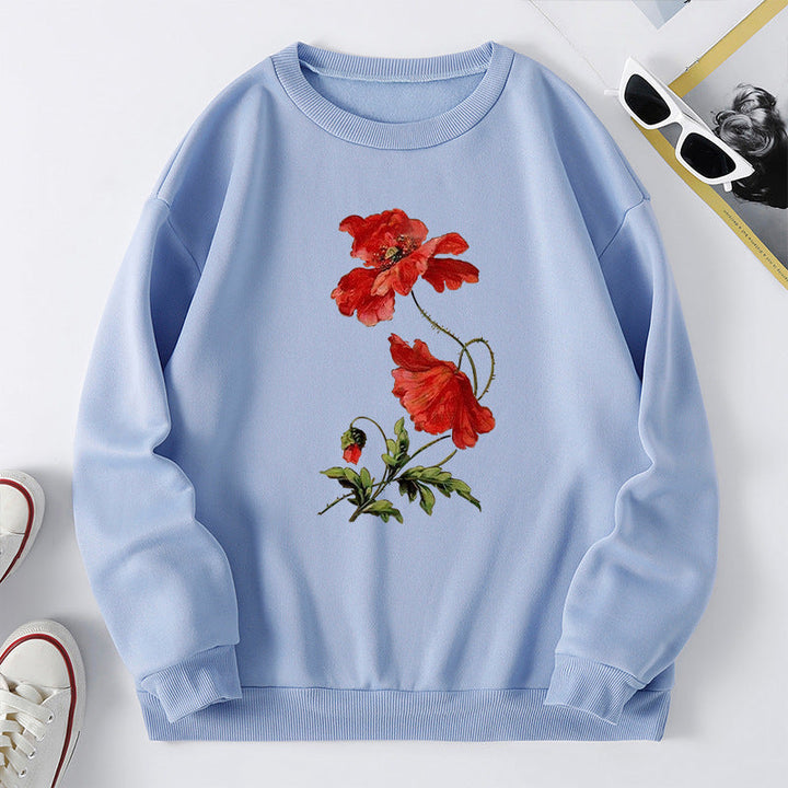 Sweatshirt pour femmes avec design floral et coupe confortable