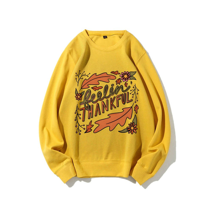 Sweatshirt pour femmes avec motif automnal coloré et inscription inspirante