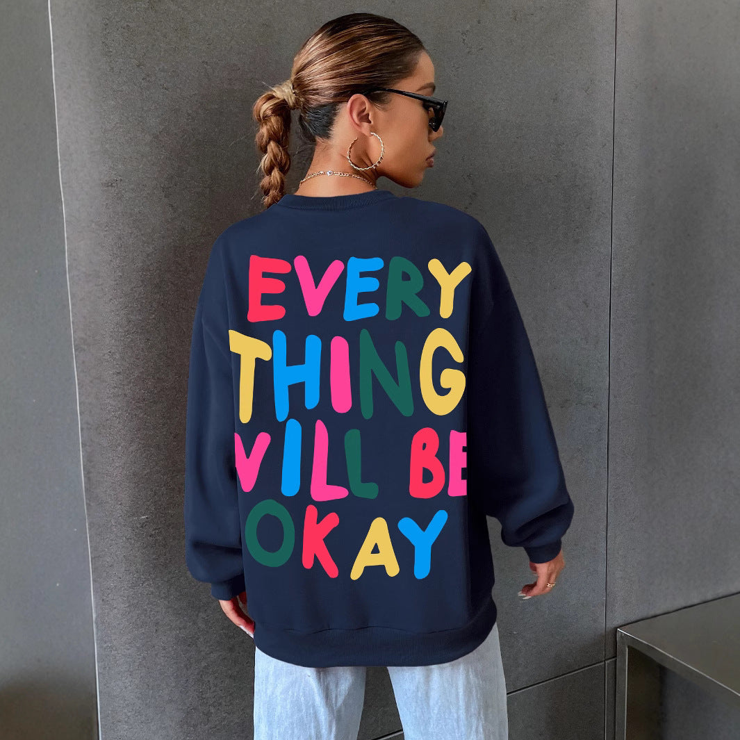 Sweatshirt pour femmes avec inscription colorée