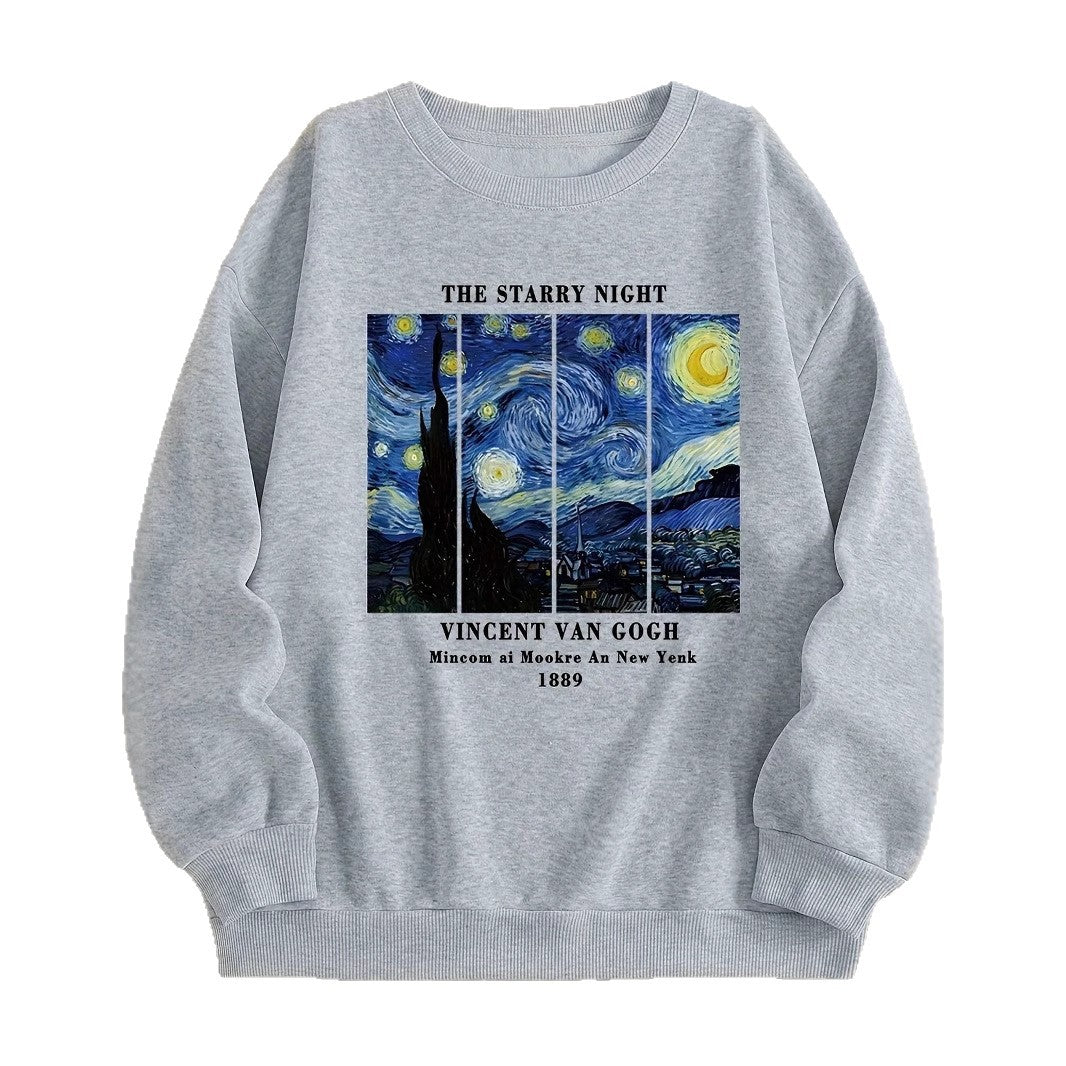 Sweatshirt pour femmes avec motif artistique de Van Gogh et impression moderne