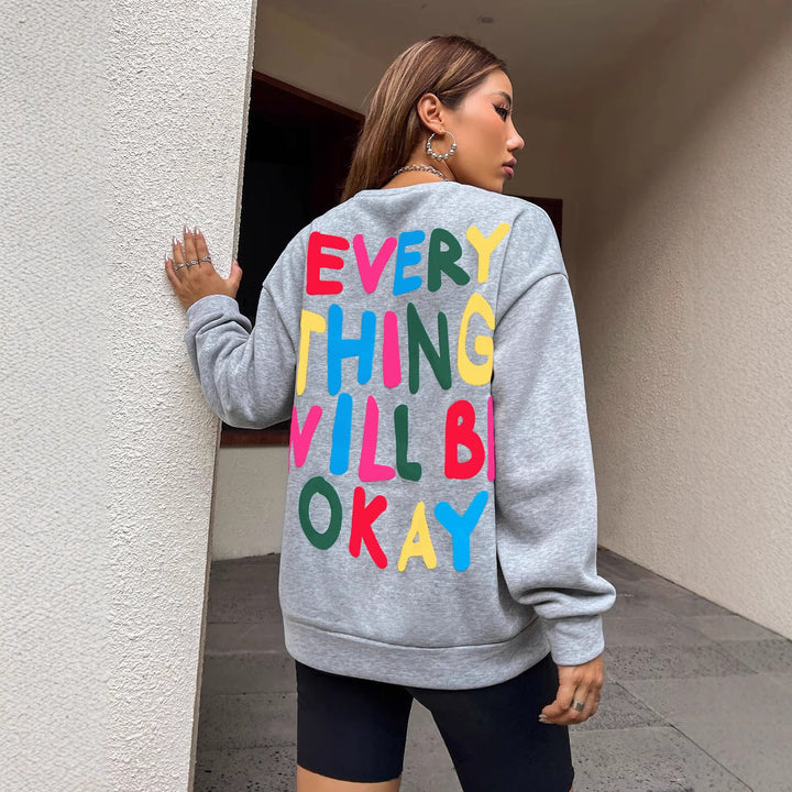 Sweatshirt pour femmes avec inscription colorée