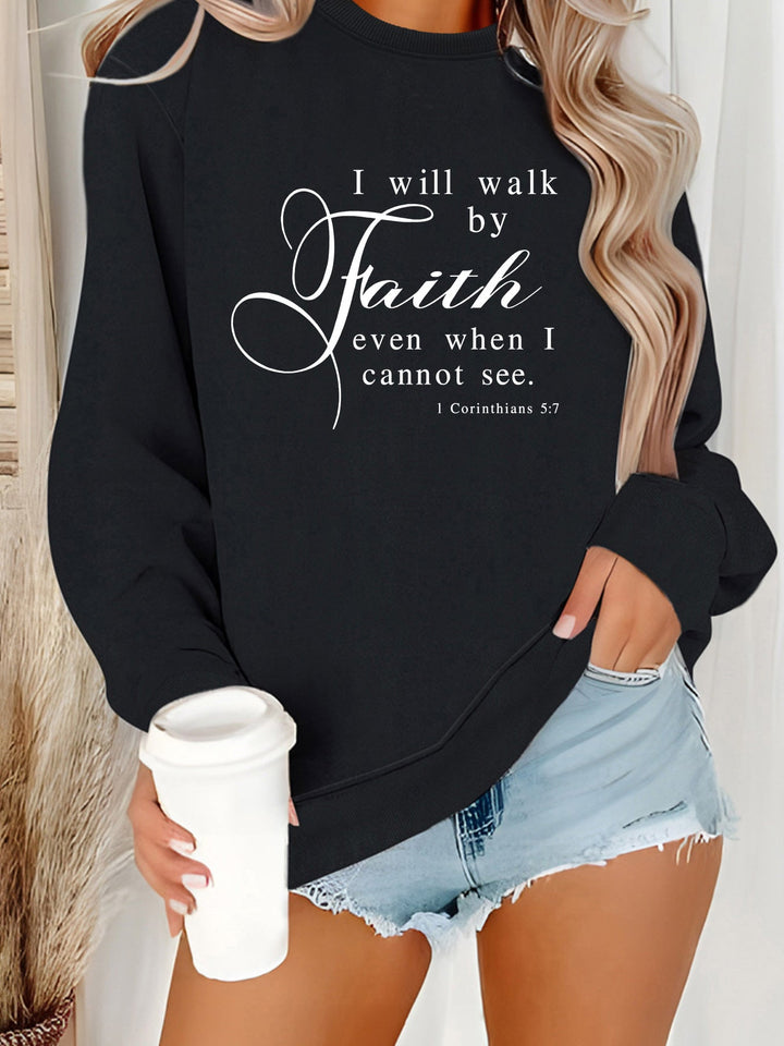 Sweat-shirt pour femmes avec inscription inspirante et matériau doux
