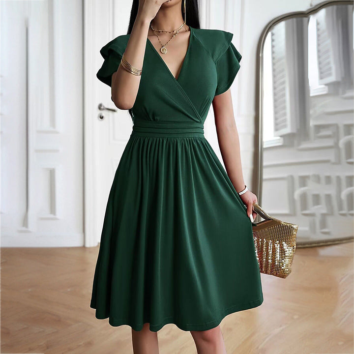 Eleganza™ – Robe midi pour femmes avec décolleté en V pour des occasions élégantes