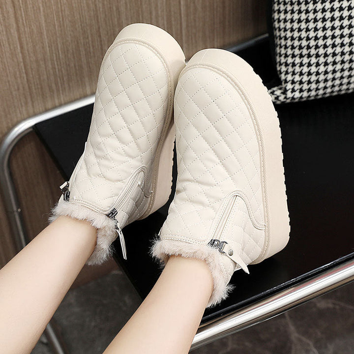 Bottines pour femmes avec doublure chaude et fermeture éclair innovante