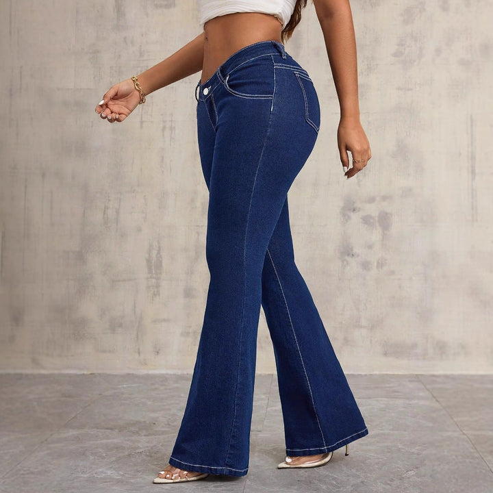 Jeans évasés taille haute pour femmes