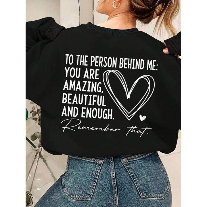 Sweat-shirt pour femmes avec motif inspirant et coupe décontractée