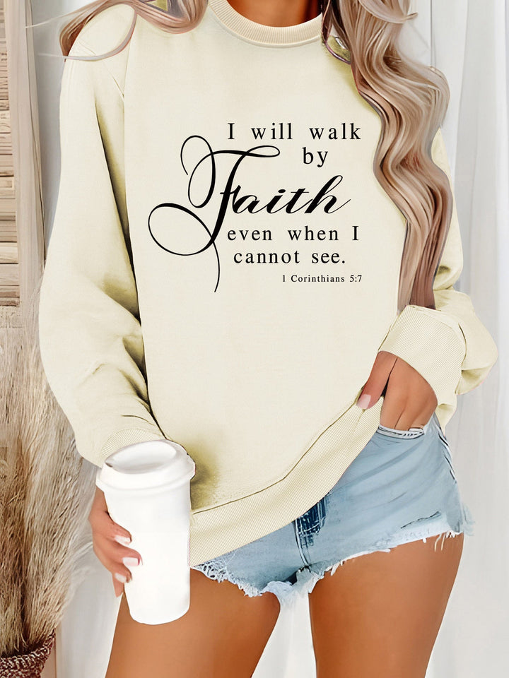 Sweat-shirt pour femmes avec inscription inspirante et matériau doux