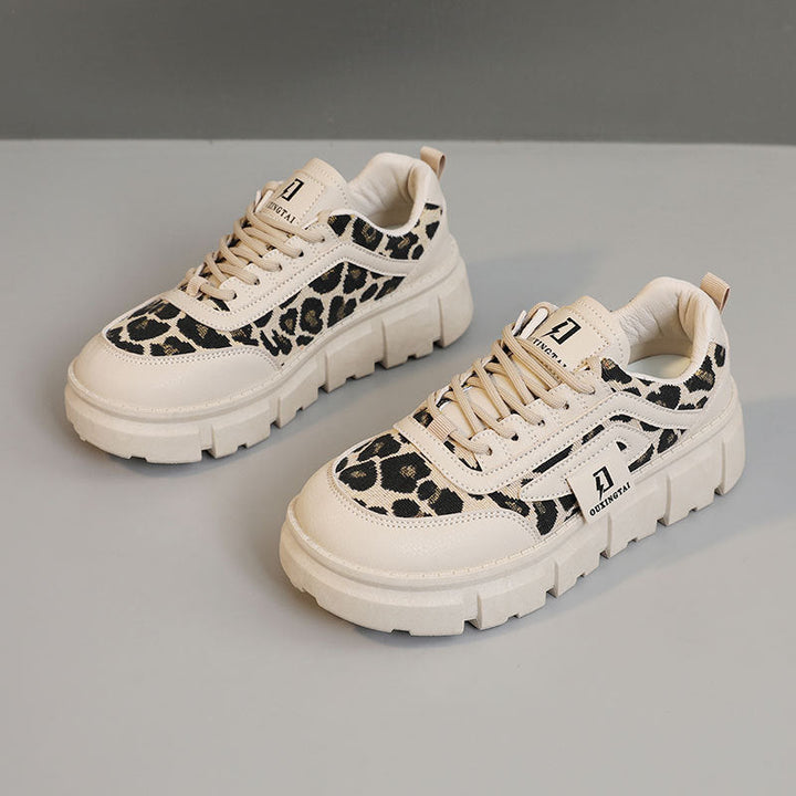 Baskets Chunky pour femmes avec un design léopard décontracté et un amorti confortable