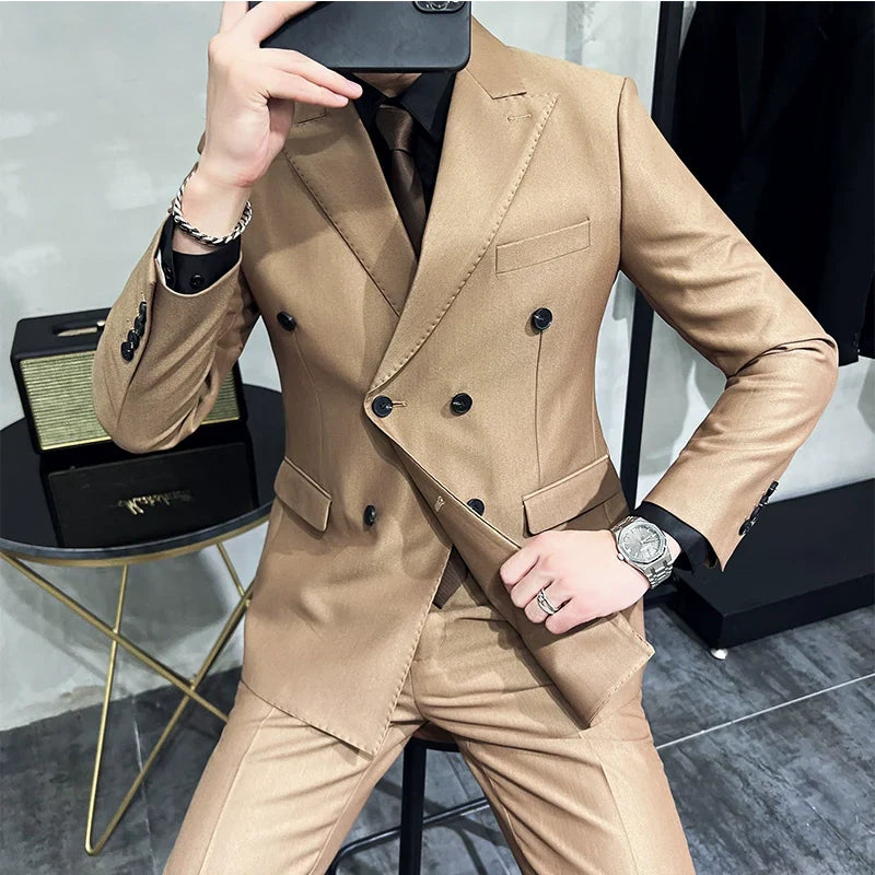 Costume de mariage couleur kaki pour hommes | Deux pièces