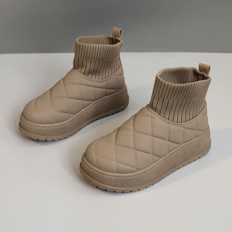 Baskets d'hiver pour femmes avec doublure en polaire isolante et semelle antidérapante