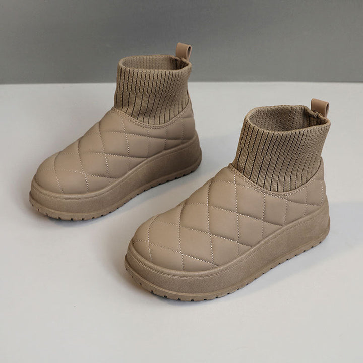 Baskets d'hiver pour femmes avec doublure en polaire isolante et semelle antidérapante