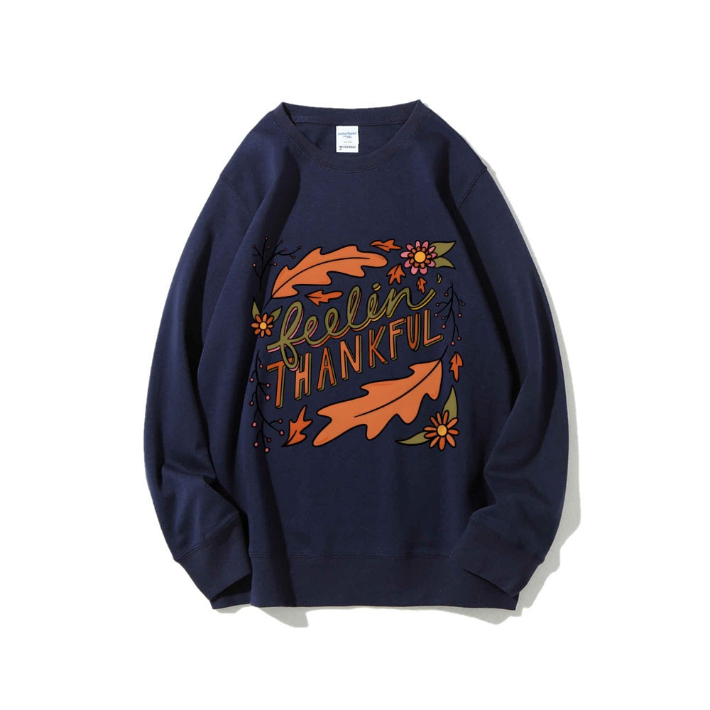 Sweatshirt pour femmes avec motif automnal coloré et inscription inspirante