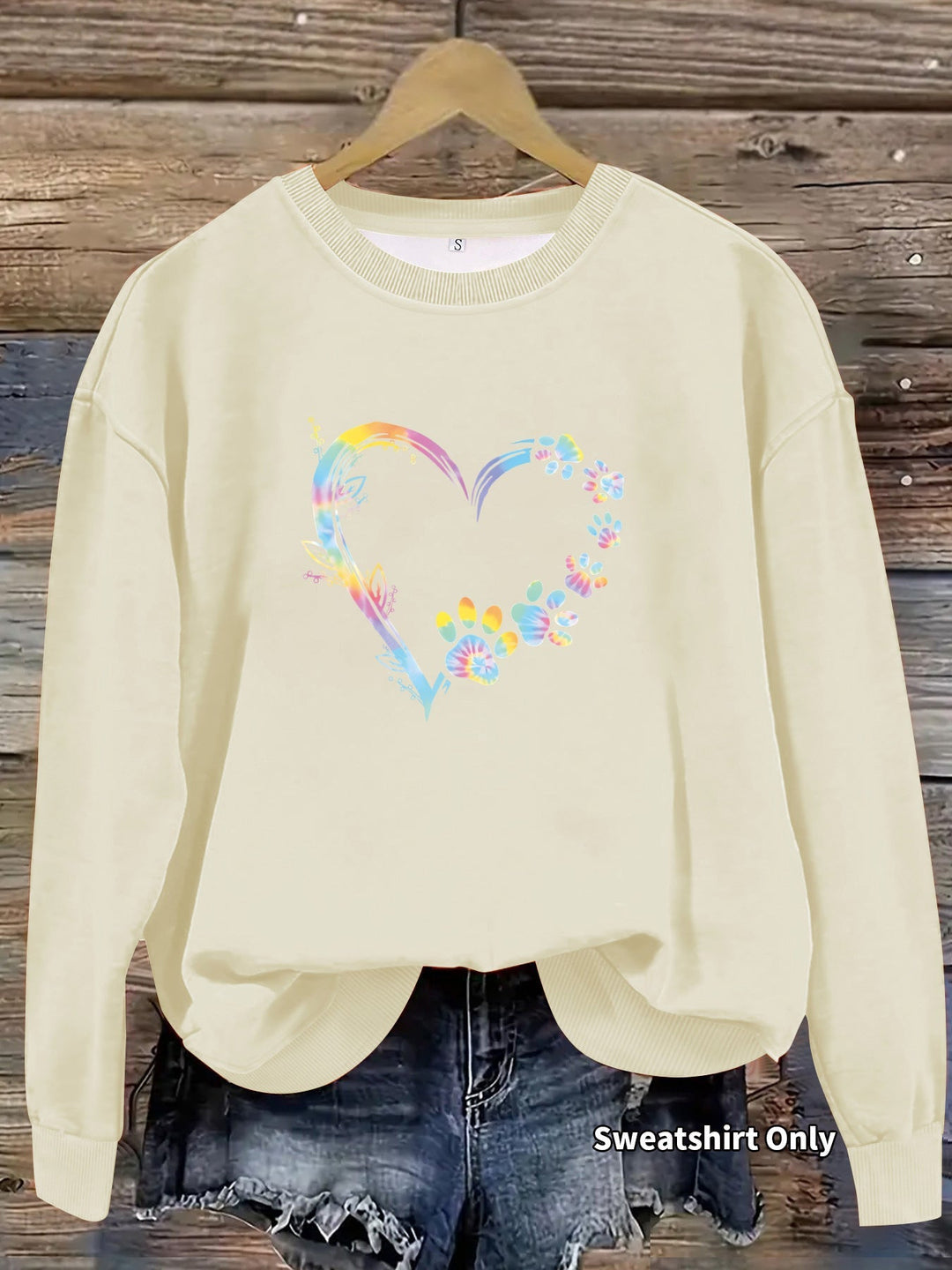 Sweat-shirt pour femmes avec design de cœur floral et coupe confortable