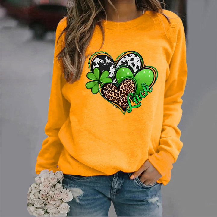 Sweatshirt pour femmes avec un design créatif en forme de cœur et un motif accrocheur
