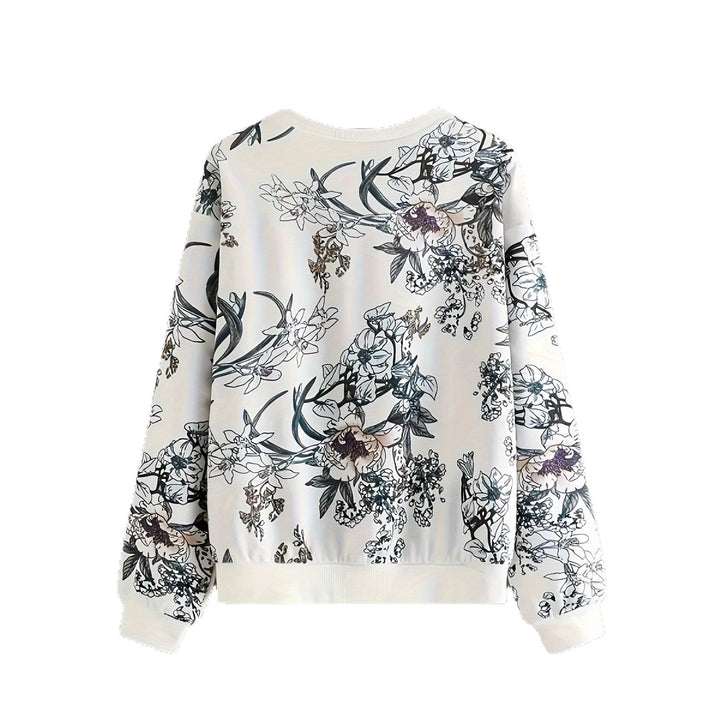 Sweatshirt pour femmes avec impression florale et coupe décontractée