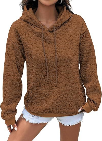 Sweat à capuche pour femmes avec motifs floraux et coupe généreuse