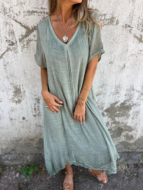 Amber | Élégante robe midi à décolleté en V