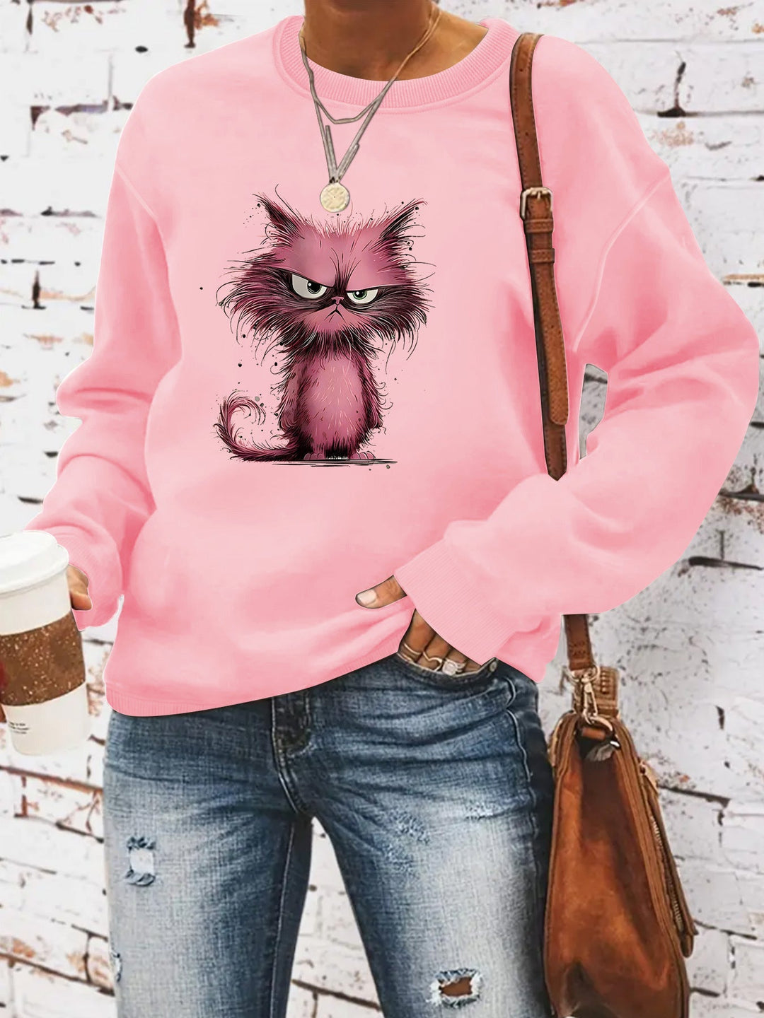 Sweatshirt pour femmes avec motif créatif de chat
