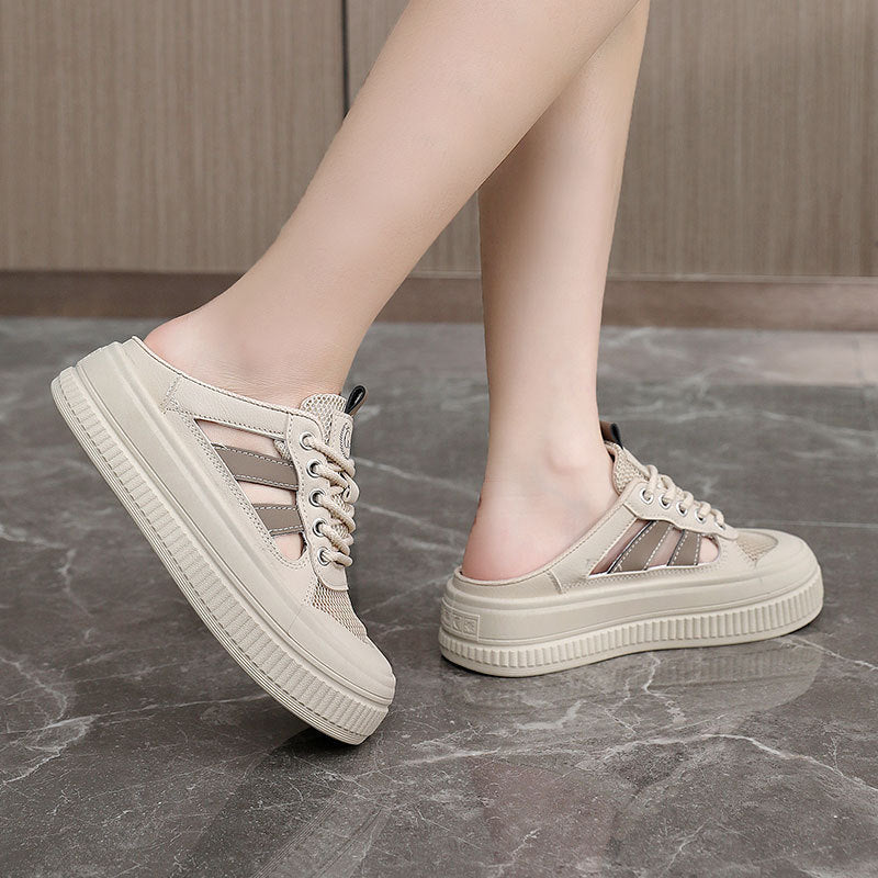 Baskets Slip-On Respirantes pour Femmes avec Semelle en Caoutchouc Flexible et Tige en Maille Tendance