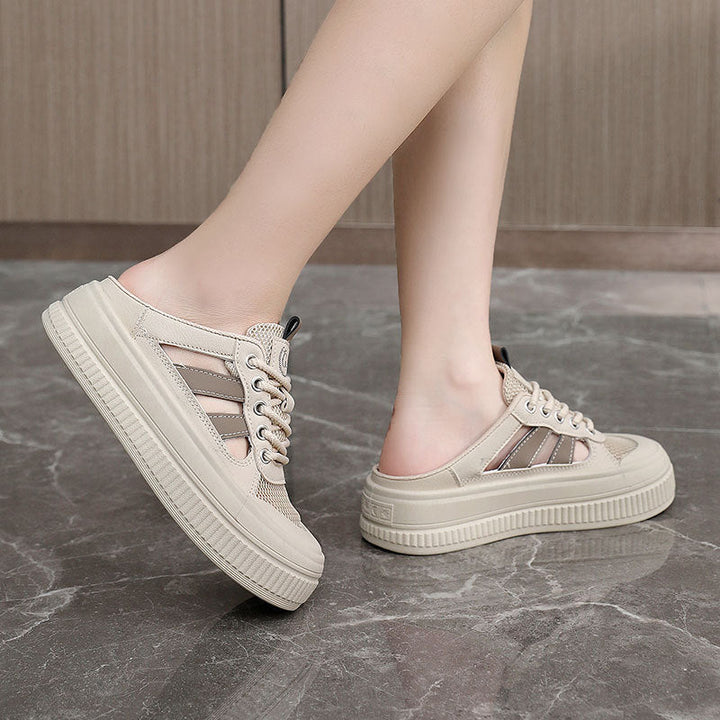 Baskets Slip-On Respirantes pour Femmes avec Semelle en Caoutchouc Flexible et Tige en Maille Tendance