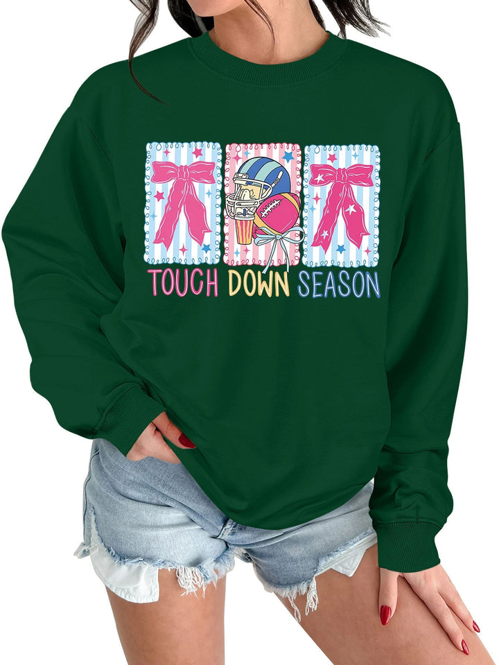 Sweat-shirt pour femmes avec motif football créatif et coupe décontractée