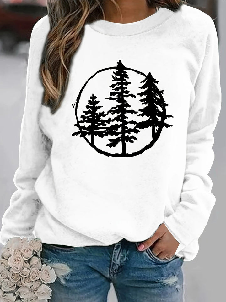 Sweatshirt pour femmes avec un motif nature cool et une coupe décontractée