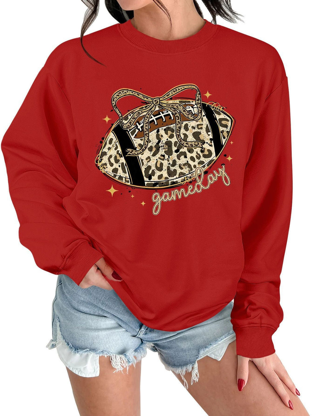 Sweat-shirt femme avec motif sportif captivant et coupe décontractée