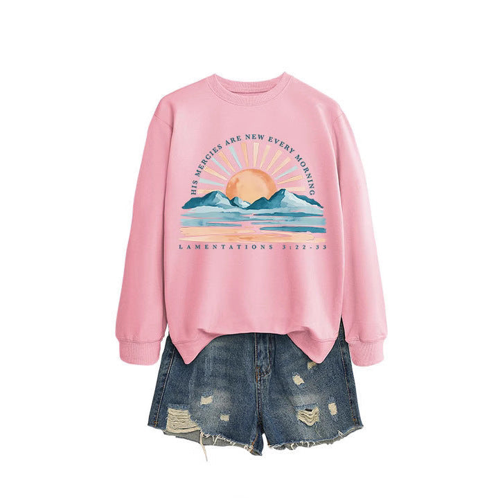 Sweat-shirt pour femmes avec un design inspirant de lever de soleil et une coupe décontractée