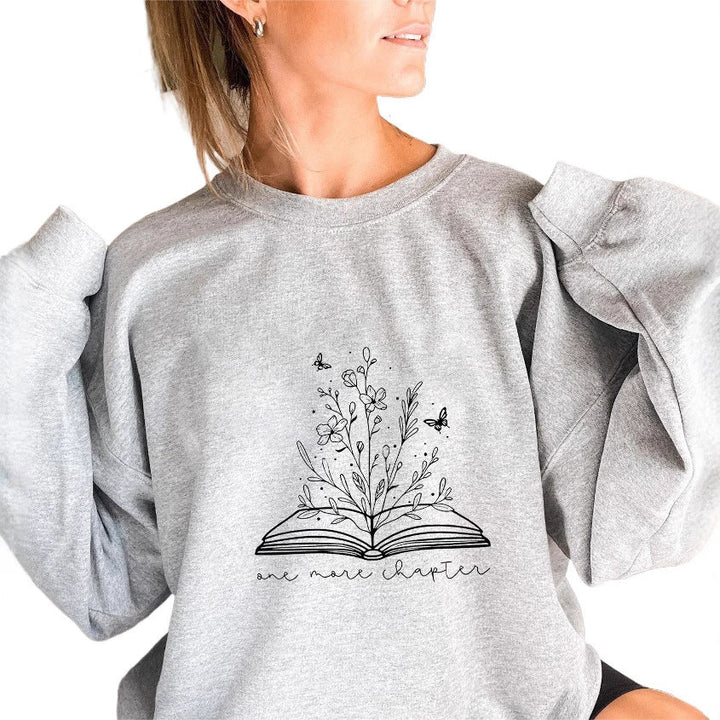 Sweatshirt pour femmes avec un élégant design floral et un imprimé inspirant