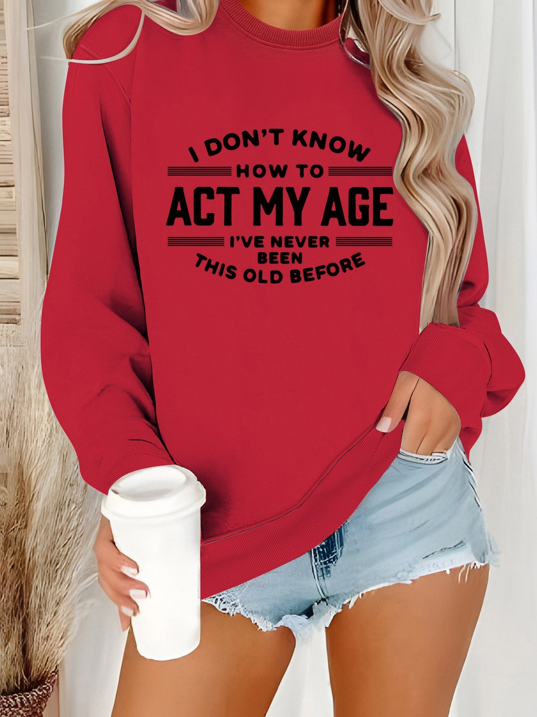Sweatshirt pour femmes avec impression humoristique et coupe décontractée